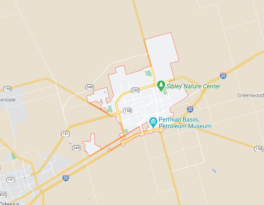 Map of Midland Texas