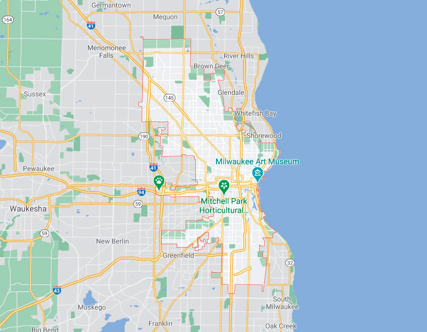 Map of Milwaukee Wisconsin