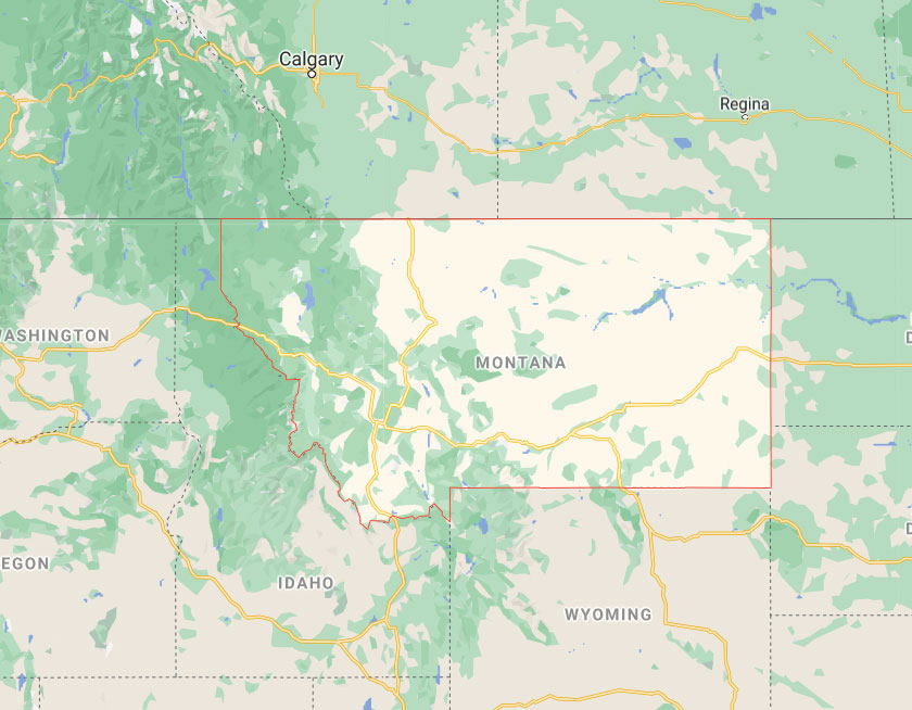 Map of State of Montana