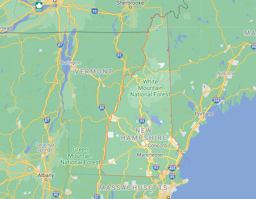 Map of State of New Hampshire