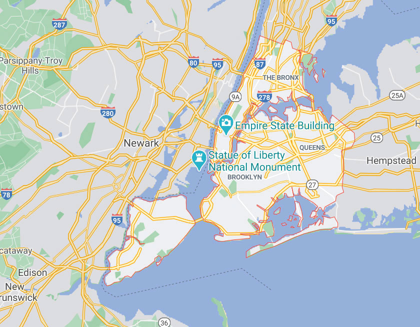 Map of New York City New York