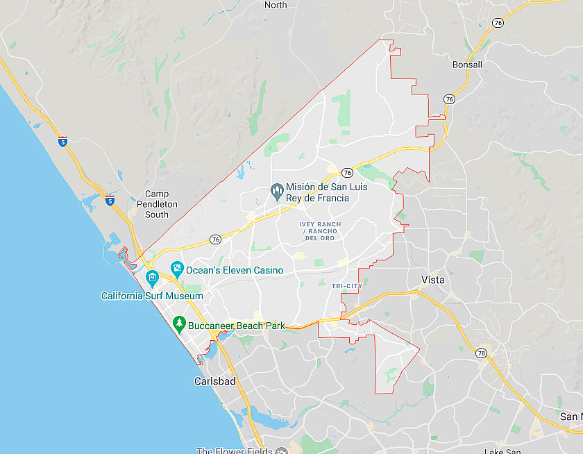 Map of Oceanside California
