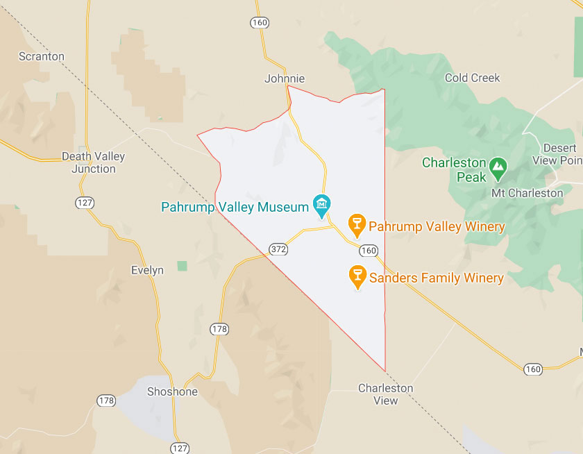 Map of Pahrump Nevada