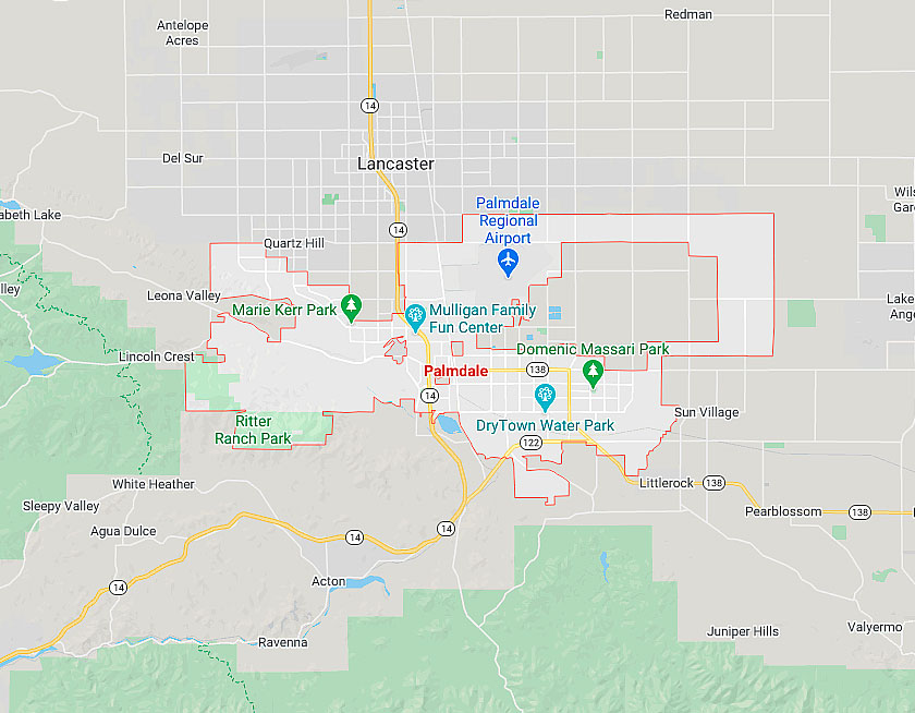 Map of Palmdale California