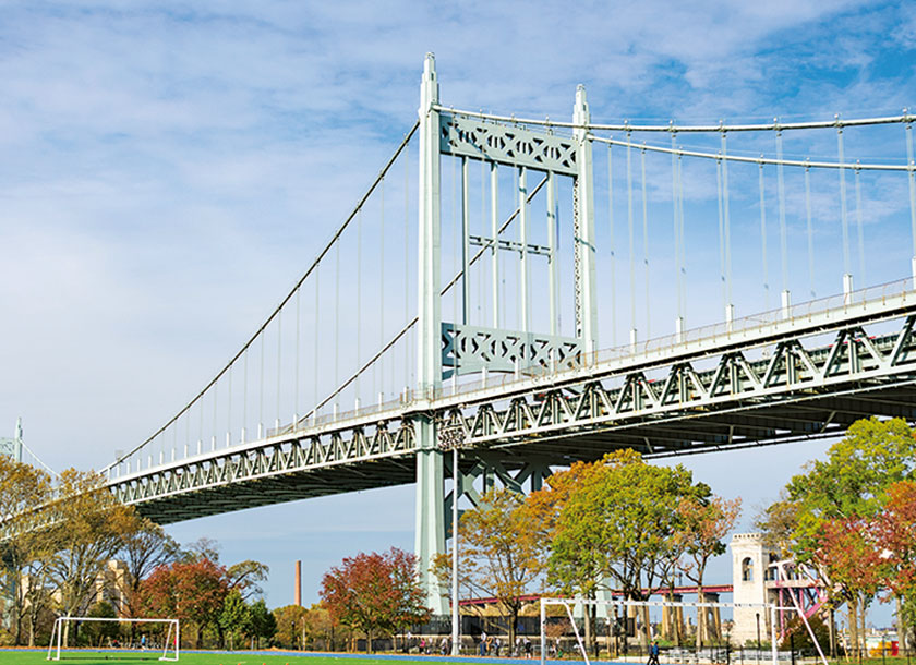 Park and bridge in Astoria New York