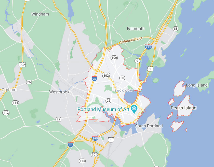Map of Portland Maine
