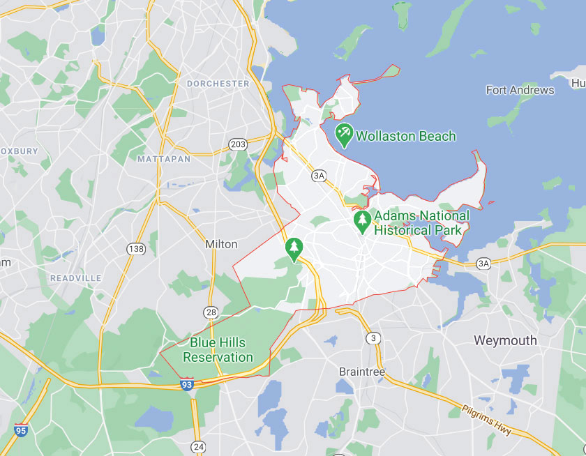 Map of Quincy Massachusetts