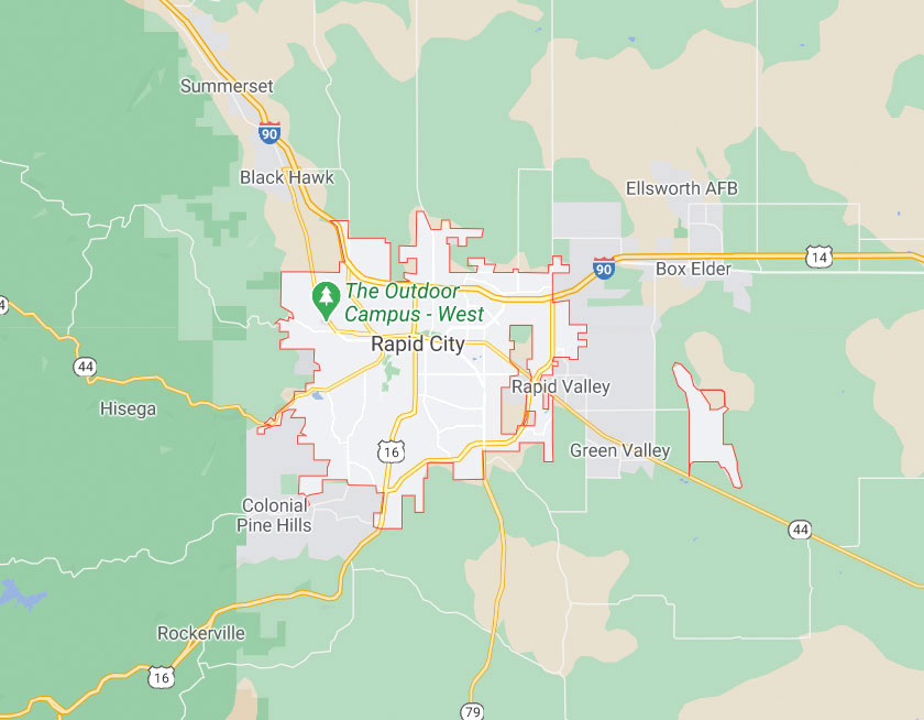 Map of Rapid City South Dakota