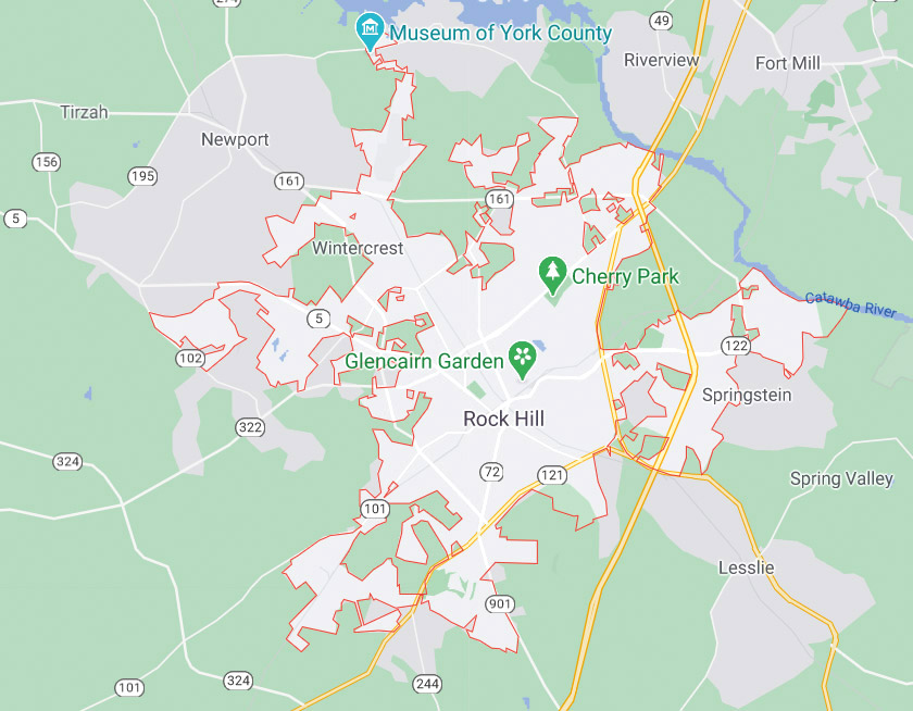Map of Rock Hill South Carolina