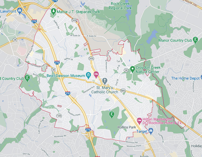 Map of Rockville Maryland