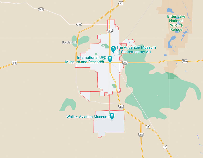 Map of Roswell New Mexico