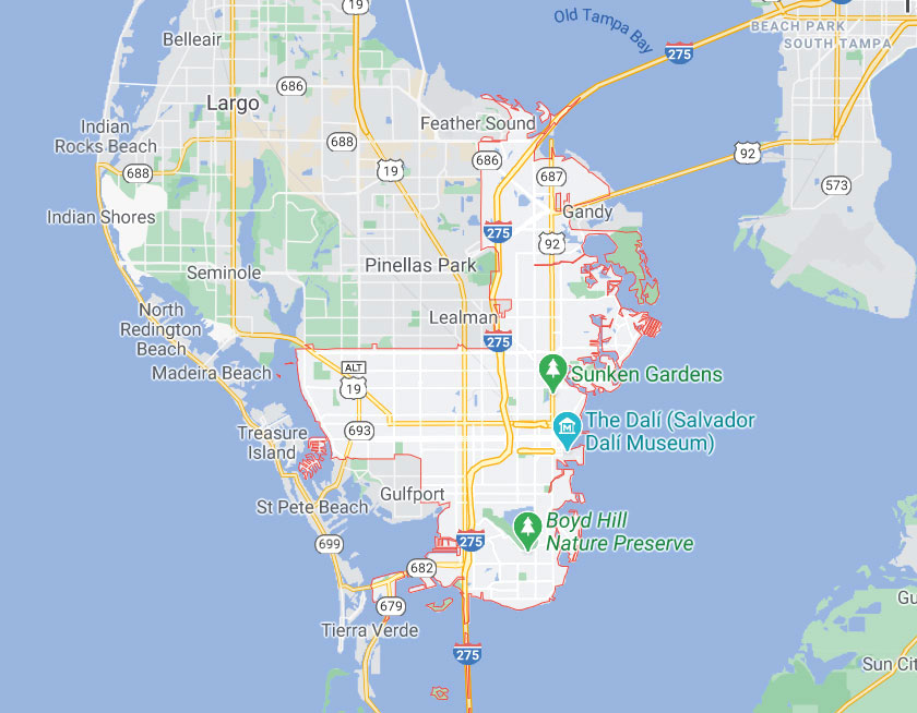 Map of Saint Petersburg Florida