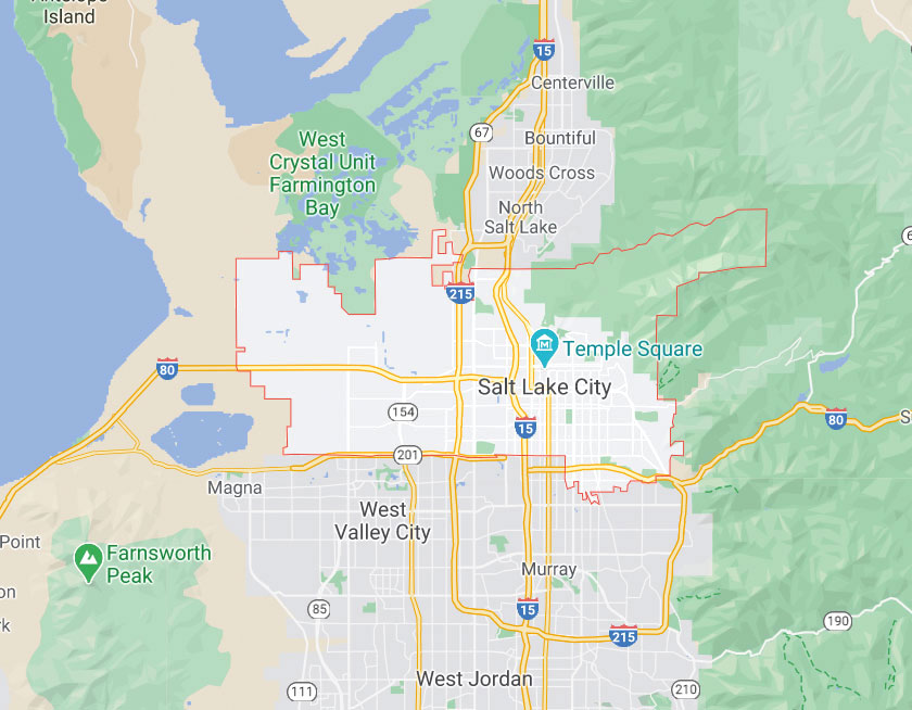 Map of Salt Lake City Utah