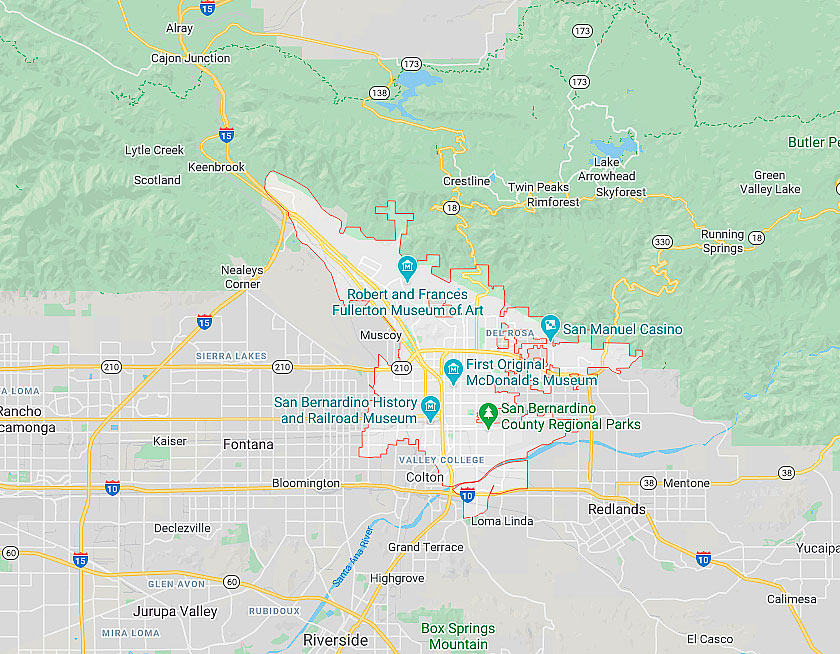 Map of San Bernardino California