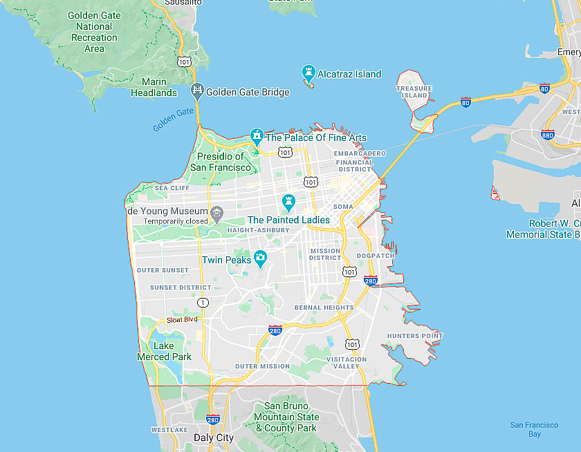 Map of San Francisco California