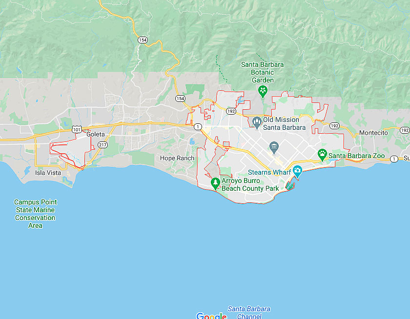 Map of Santa Barbara California