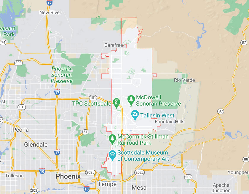 Map of Scottsdale Arizona