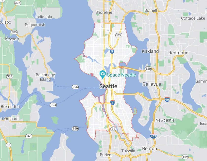 Map of Seattle Washington