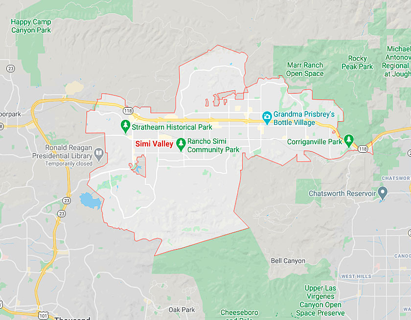 Map of Simi Valley California