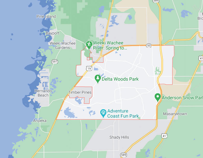 Map of Spring Hill Florida