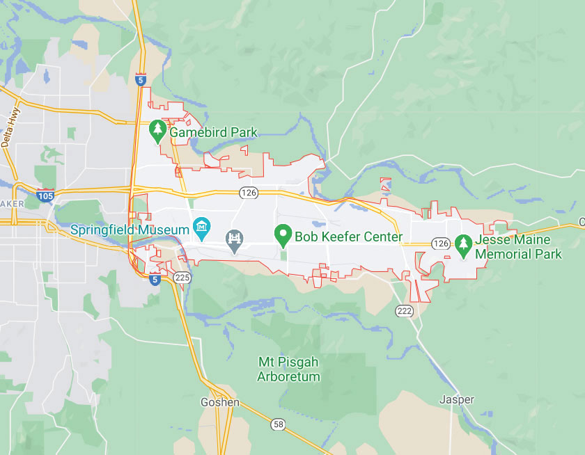 Map of Springfield Oregon