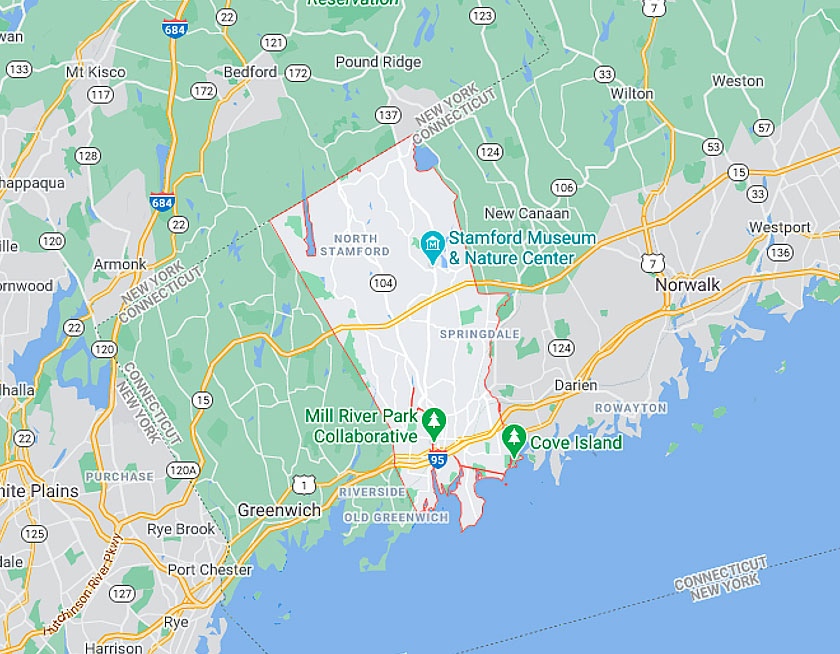 Map of Stamford Connecticut