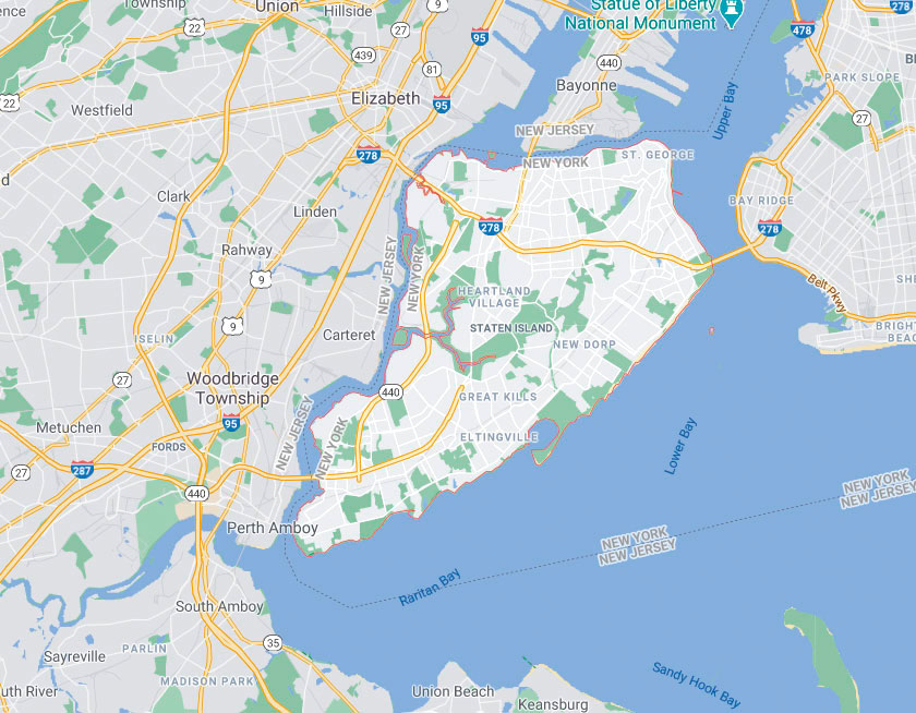 Map of Staten Island New York