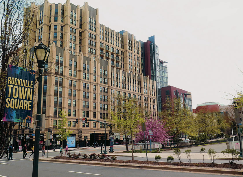 Street scene in downtown Rockville Maryland