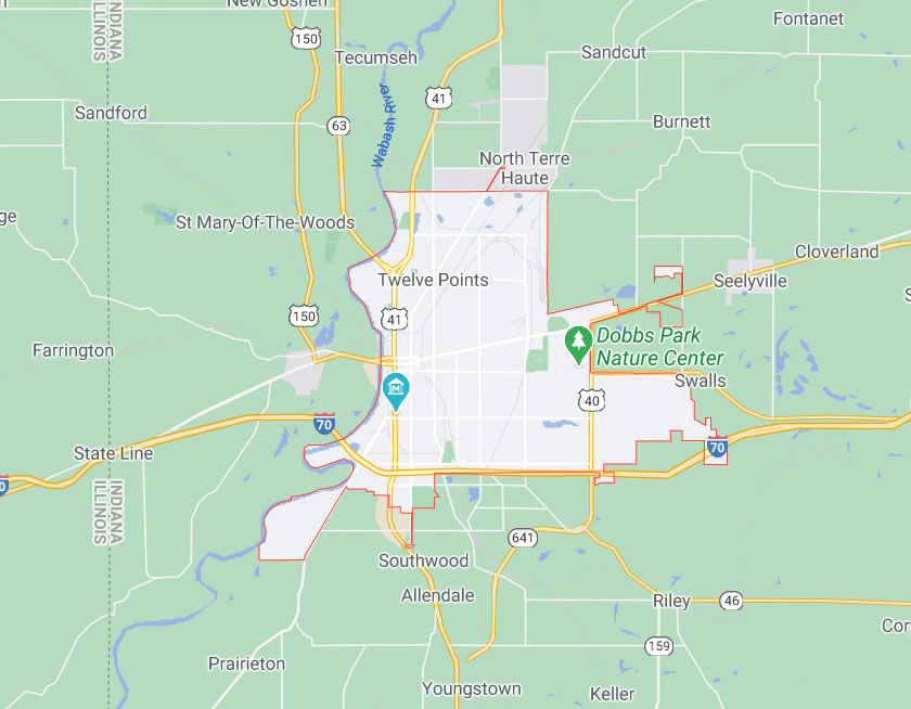 Map of Terre Haute Indiana