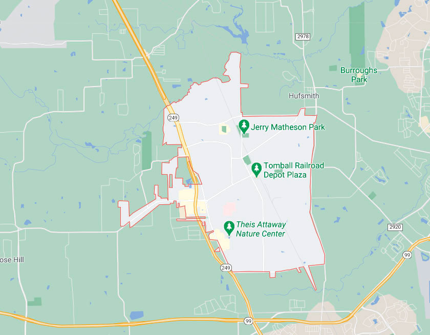 Map of Tomball Texas