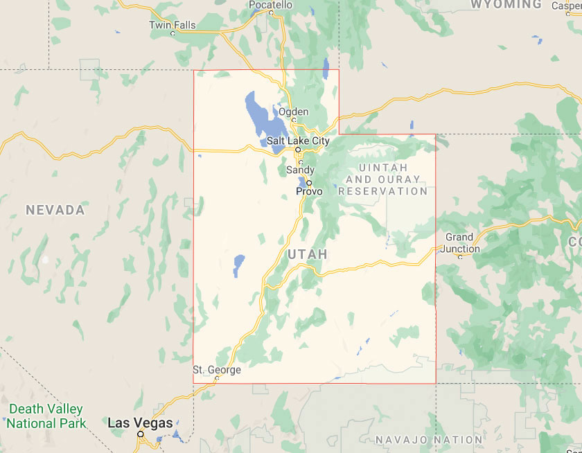 Map of State of Utah