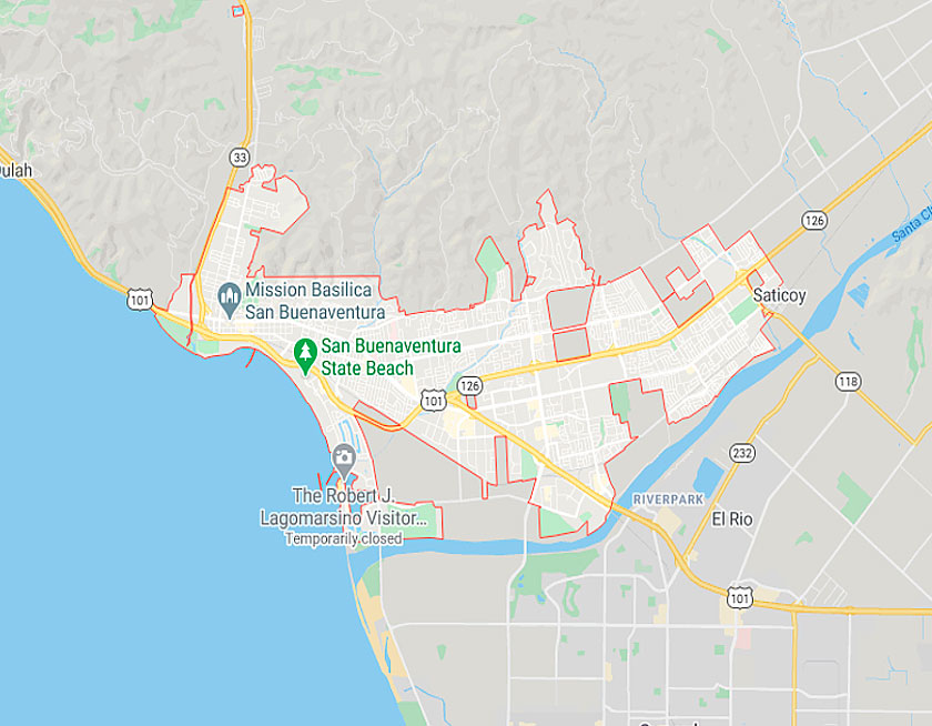 Map of Ventura California
