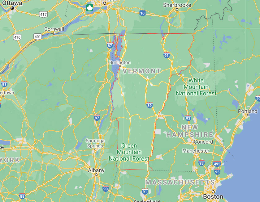 Map of State of Vermont