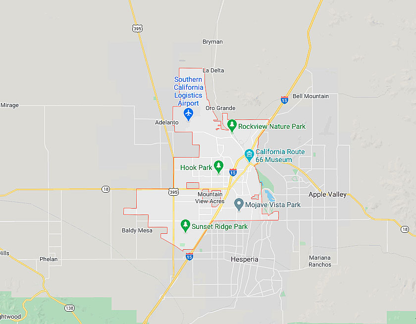 Map of Victorville California