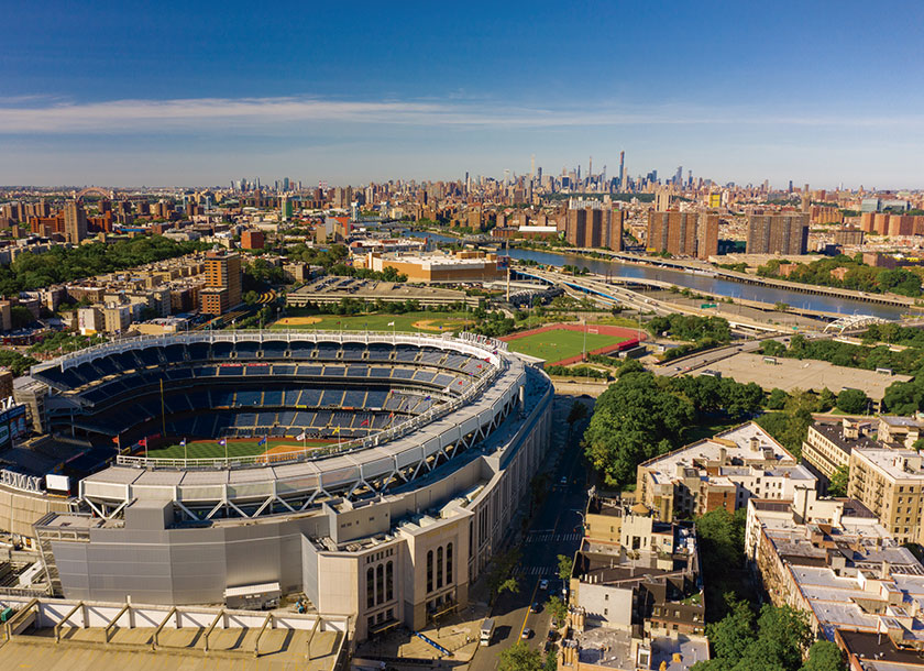 Yankee Stadium and buildings Bronx New York