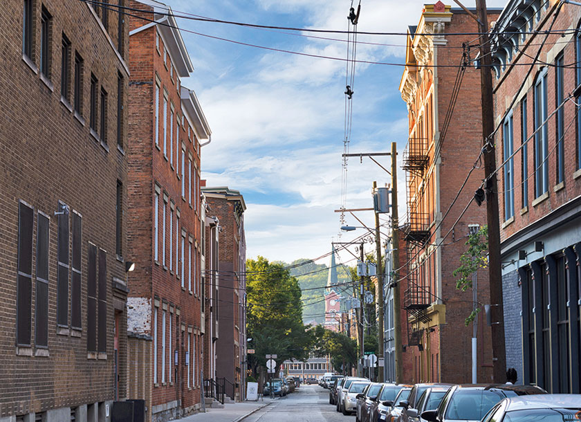 View of buildings in Springfield Ohio