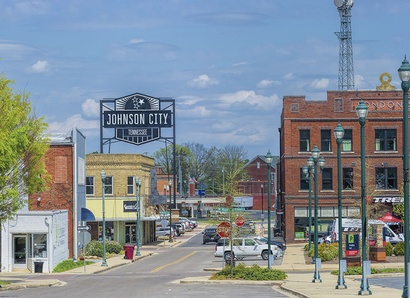 View downtown Johnson City Tennessee