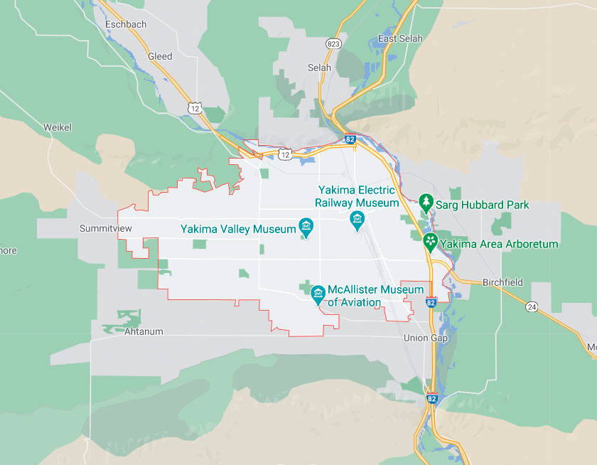 Map of Yakima Washington