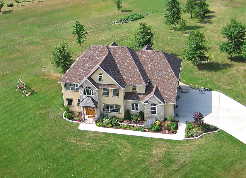 Aerial of residential house in Hammond Idiana