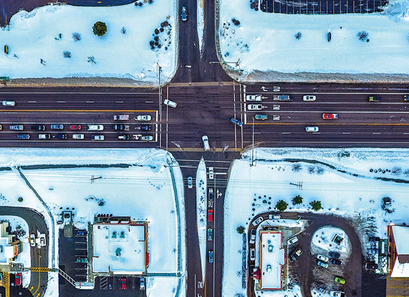 Aerial view of Kalispell Montana