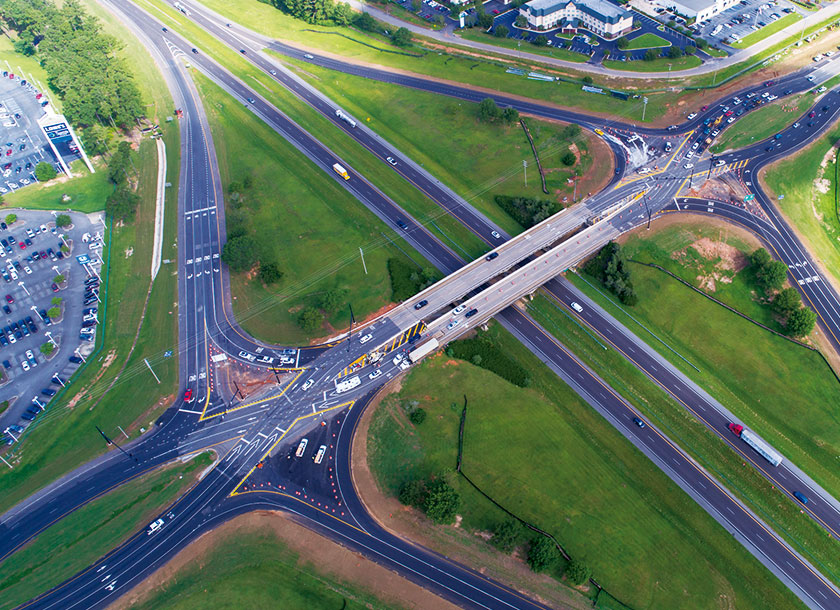 Aerial view highway in Fultondale Alabama