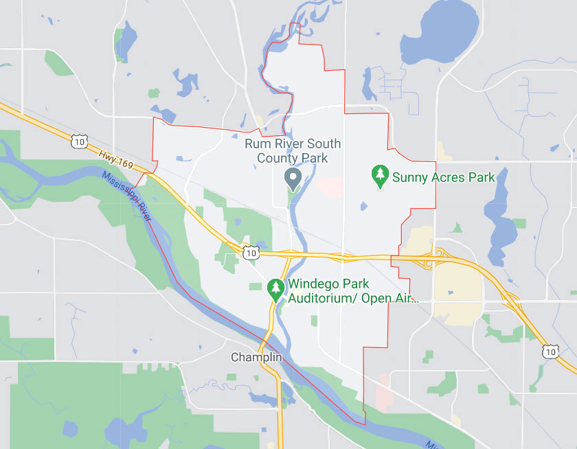 Map of Anoka Minnesota
