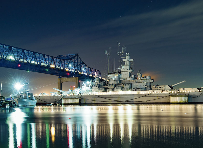 Battleship at Fall River Massachusetts