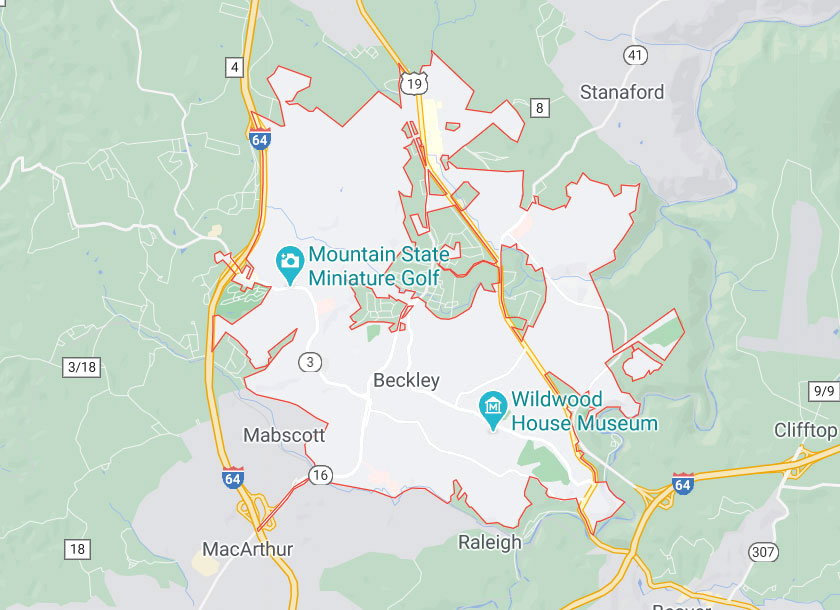 Map of Beckley West Virginia