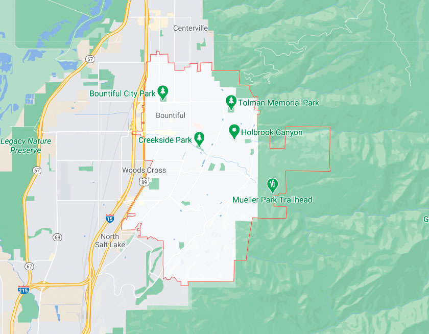 Map of Bountiful Utah