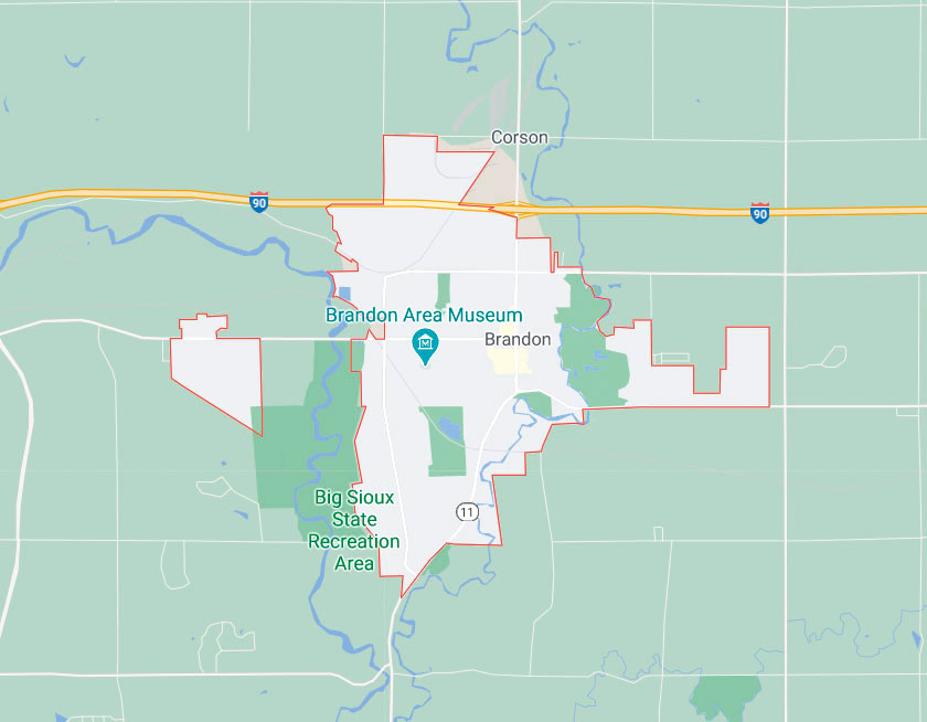Map of Brandon South Dakota