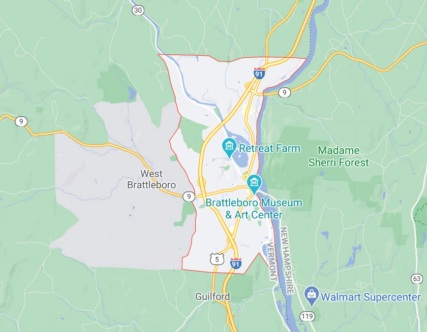Map of Brattleboro Vermont