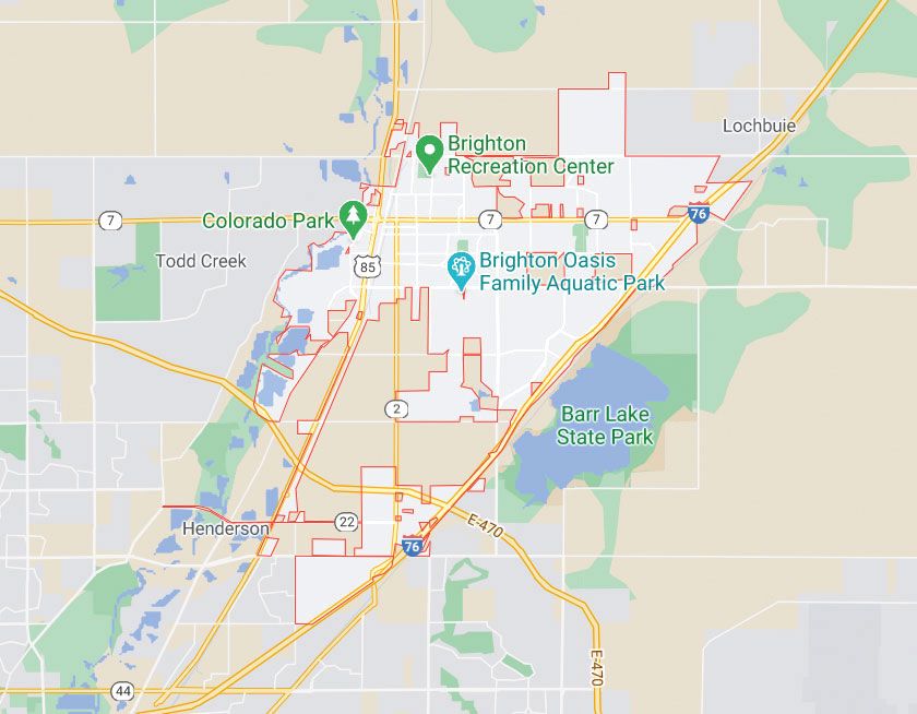 Map of Brighton Colorado