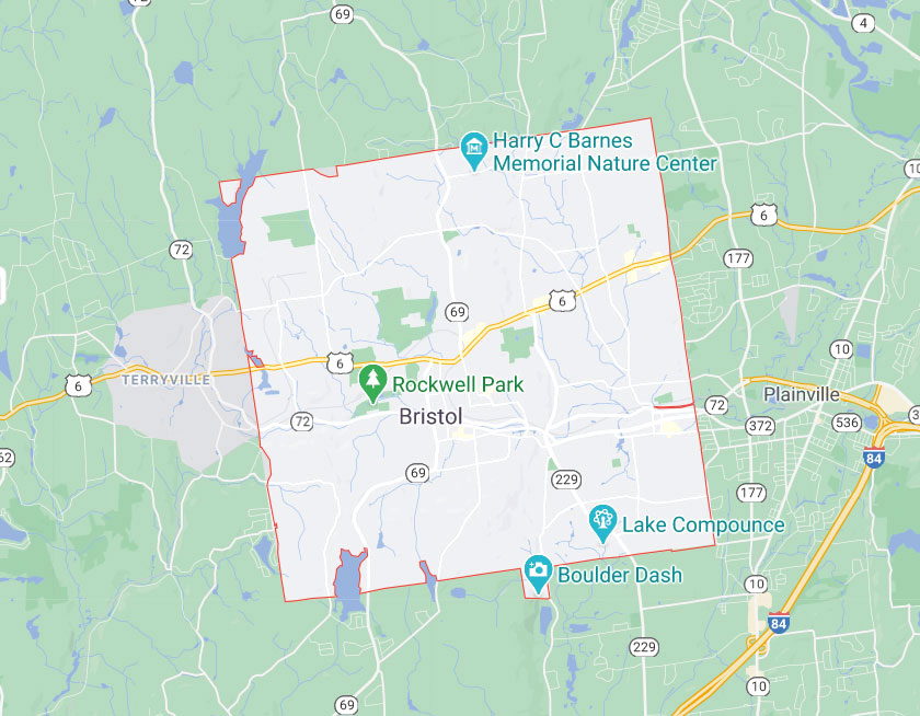 Map of Bristol Connecticut