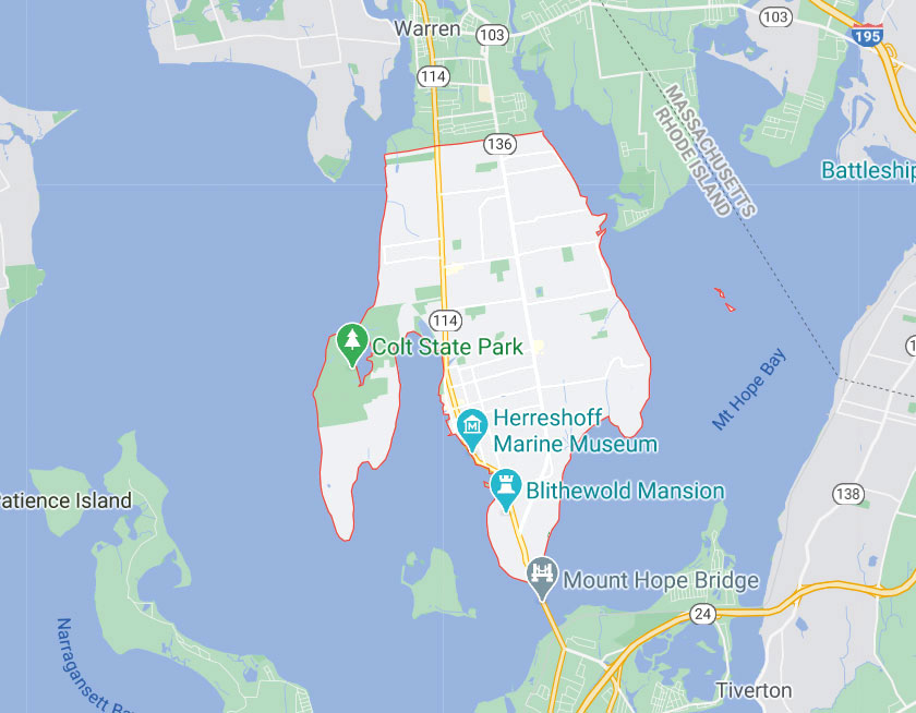 Map of Bristol Rhode Island